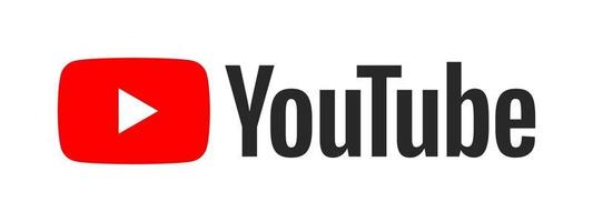 A red and black logo for youtube